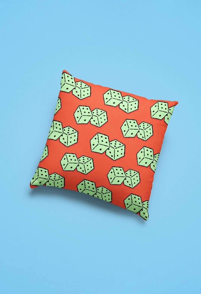 Rolling Dice Print Throw Pillow - HAYLEY ELSAESSER 