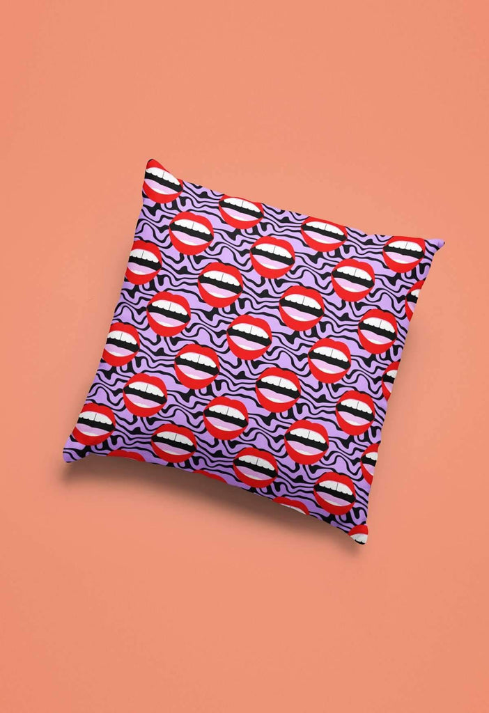Squiggle Mouthy Print Throw Pillow - HAYLEY ELSAESSER 