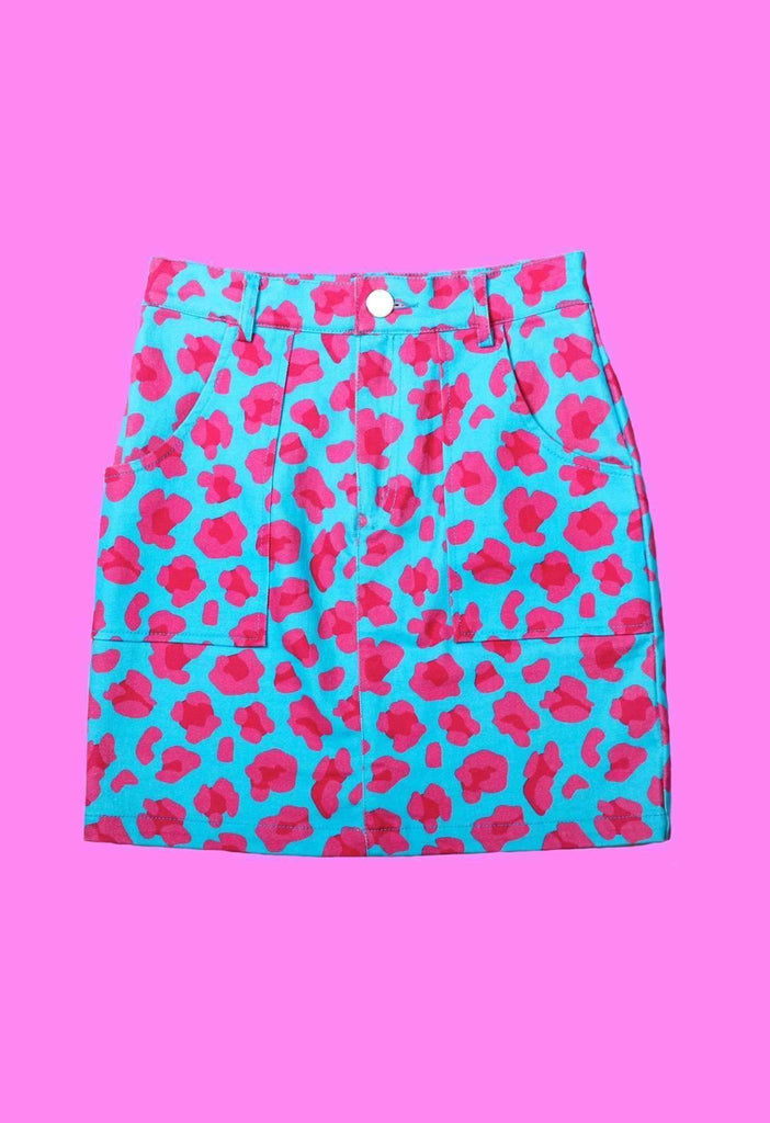 Pink Leopard Denim Skirt - HAYLEY ELSAESSER 