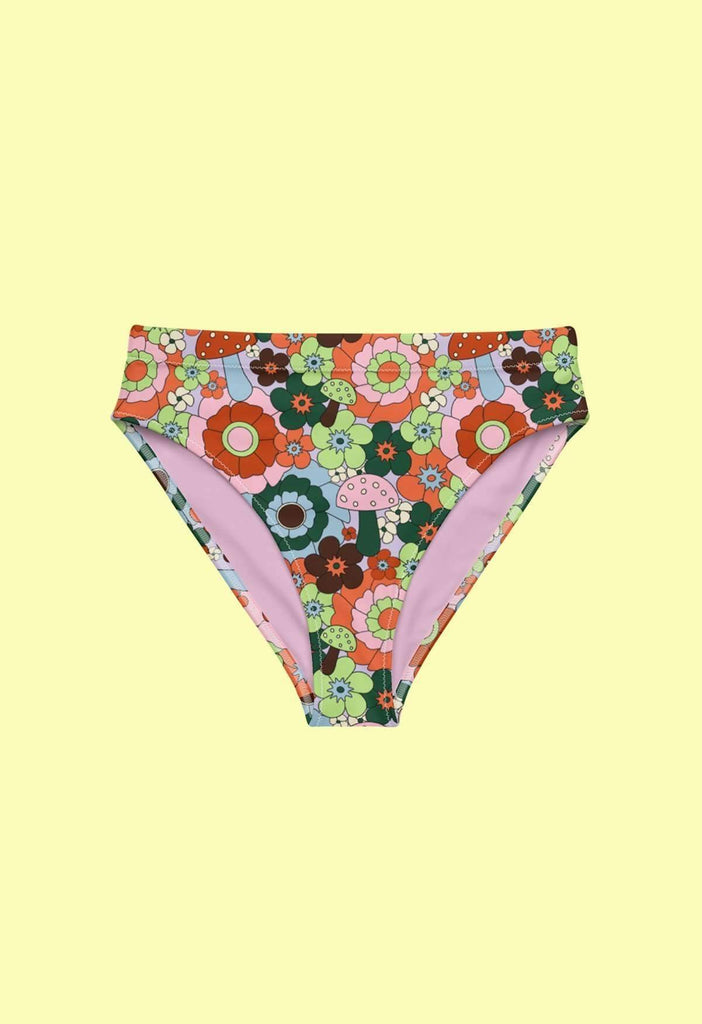 Mushroom Floral Recyled Bikini Bottom Sample - HAYLEY ELSAESSER 