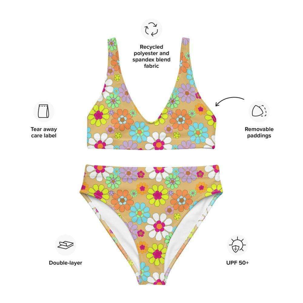 Retro Floral Recycled Bikini Top - HAYLEY ELSAESSER 