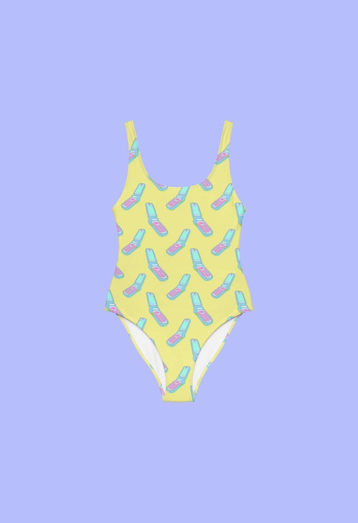 Flip Phone Print Swimsuit - HAYLEY ELSAESSER 