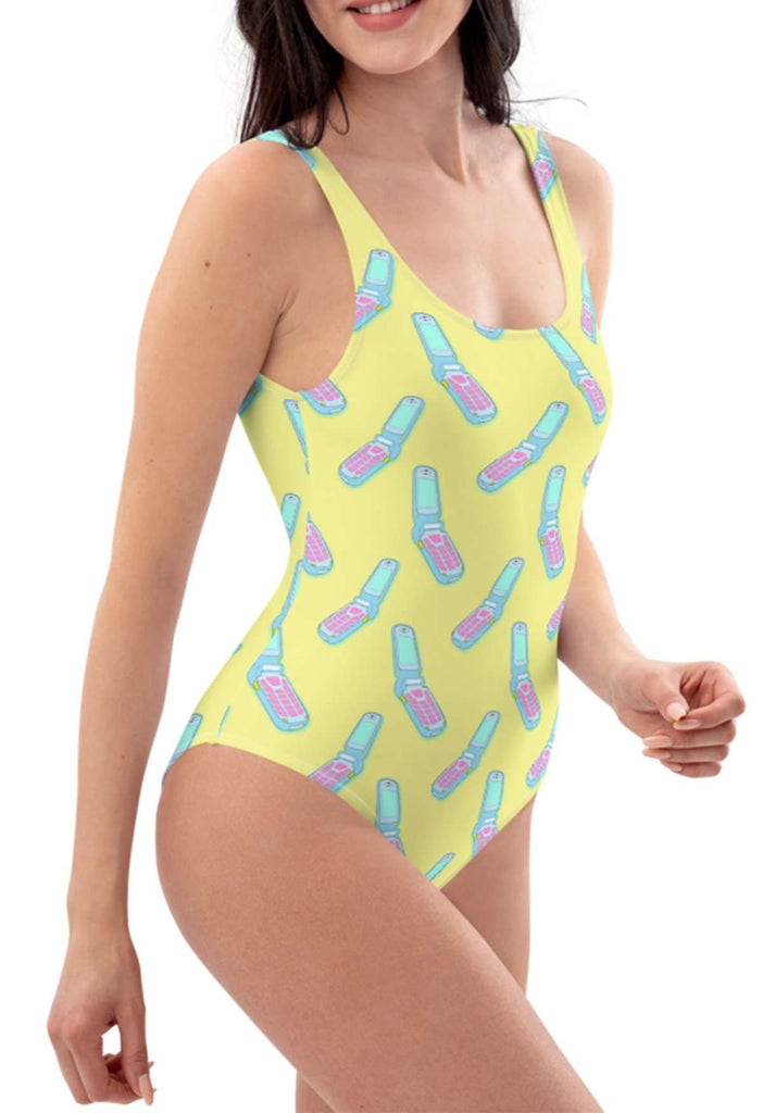 Flip Phone Print Swimsuit - HAYLEY ELSAESSER 