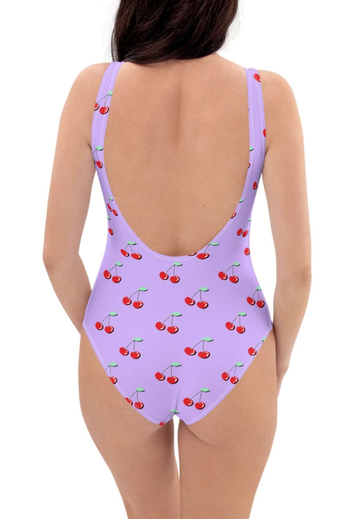 Lilac Cherry Print Swimsuit - HAYLEY ELSAESSER 