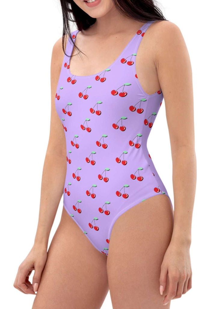 Lilac Cherry Print Swimsuit - HAYLEY ELSAESSER 