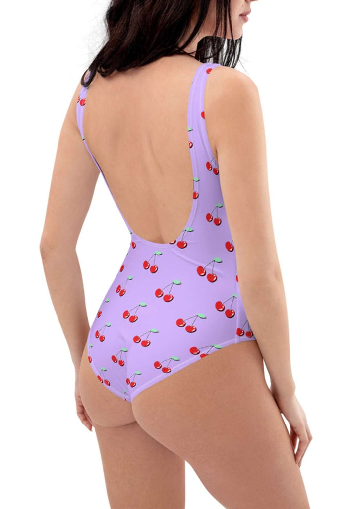 Lilac Cherry Print Swimsuit - HAYLEY ELSAESSER 