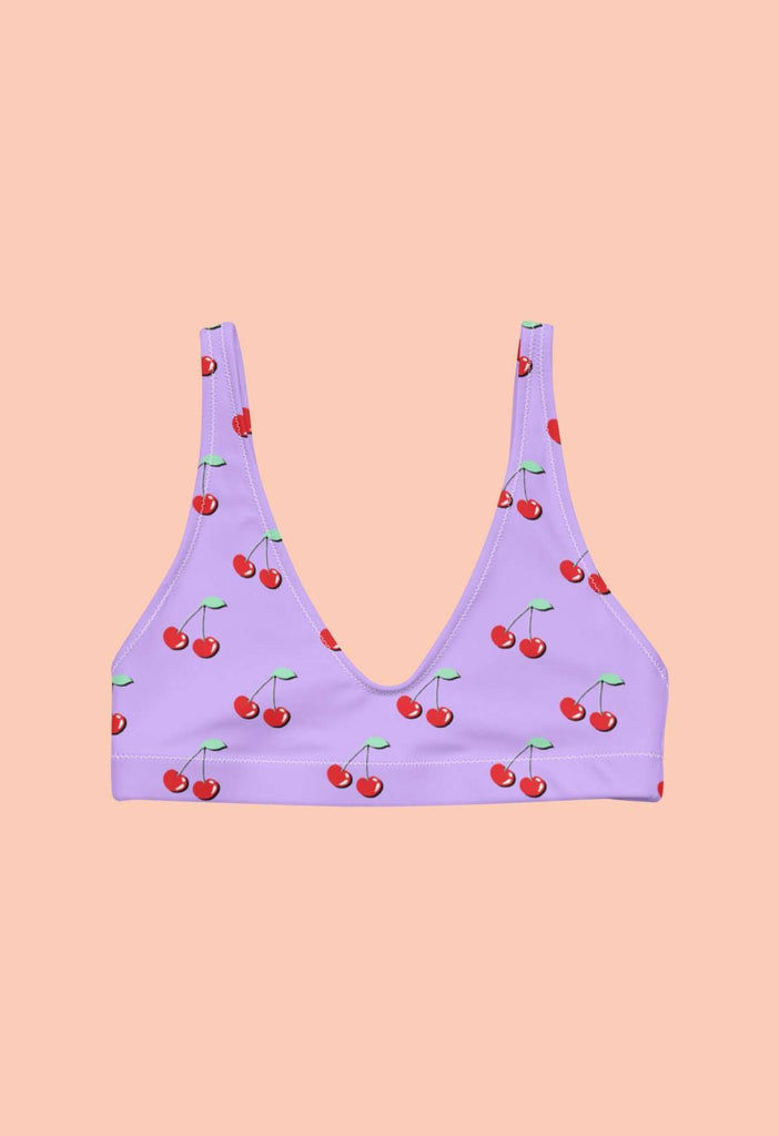 Lilac Cherry Recylced Bikini Top - HAYLEY ELSAESSER 