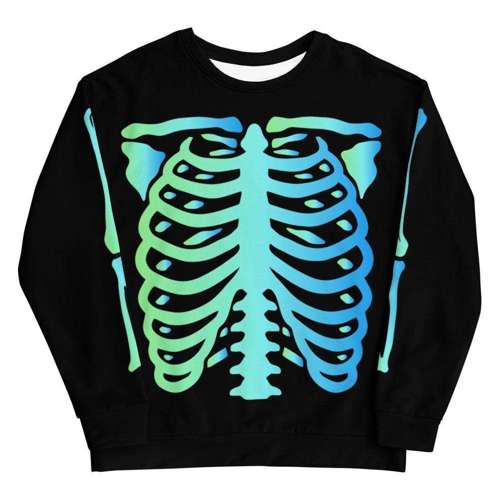 Black and Blue Skeleton Crewneck - HAYLEY ELSAESSER 