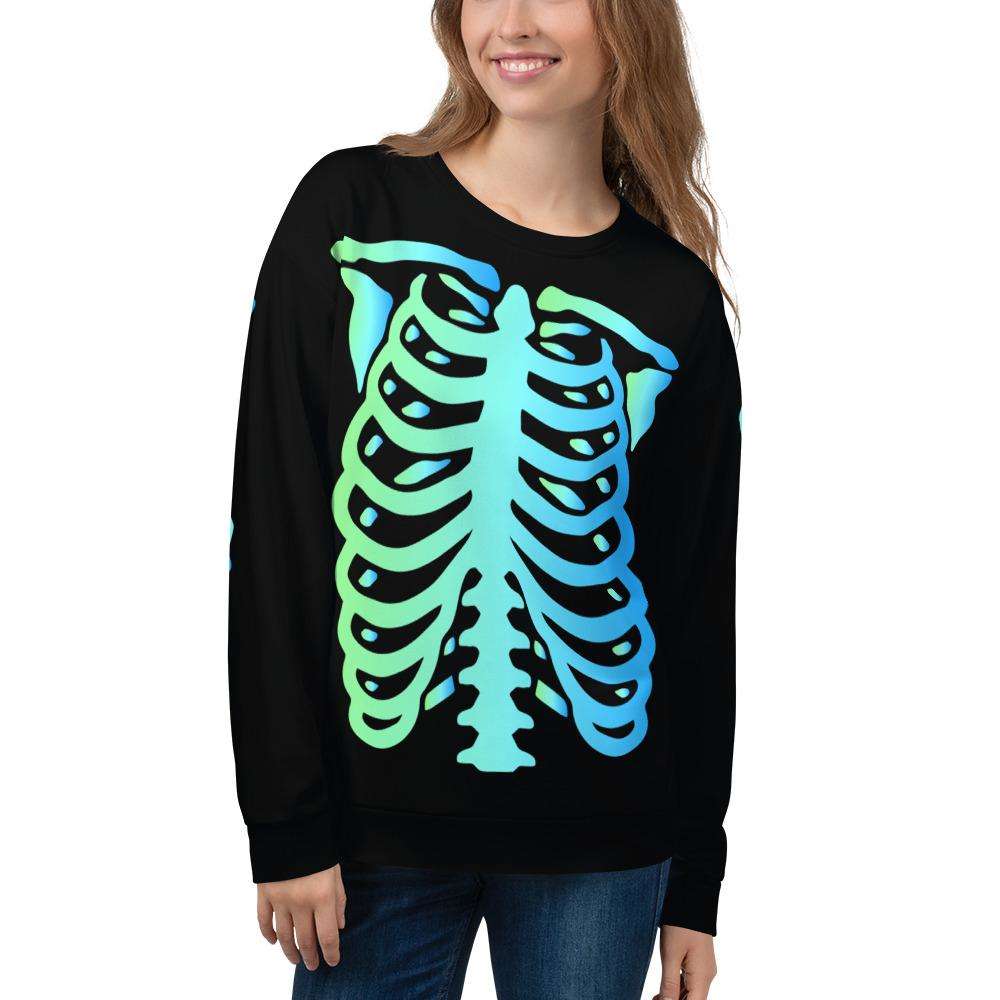 Black and Blue Skeleton Crewneck - HAYLEY ELSAESSER 