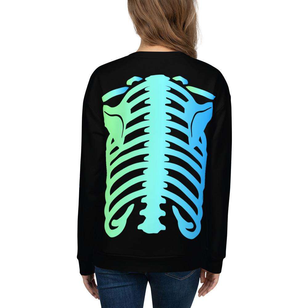 Black and Blue Skeleton Crewneck - HAYLEY ELSAESSER 