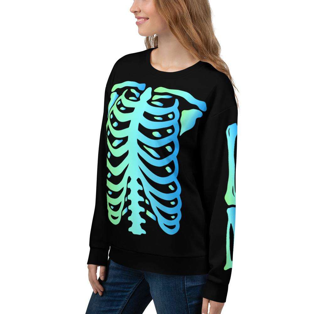 Black and Blue Skeleton Crewneck - HAYLEY ELSAESSER 