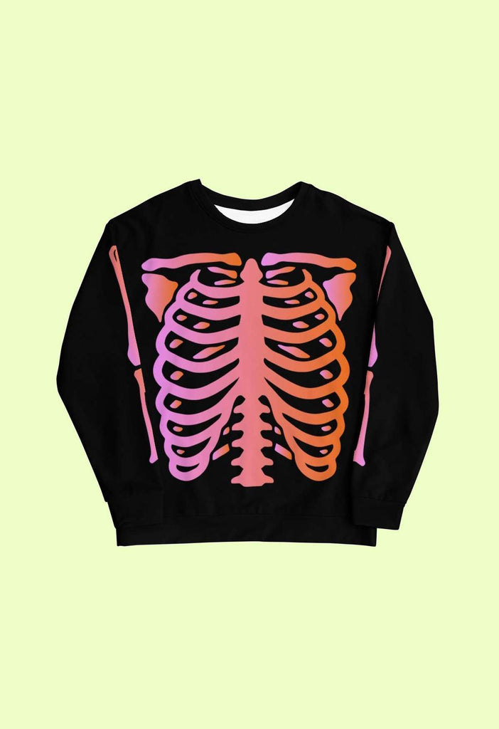 Black and Pink Skeleton Crewneck - HAYLEY ELSAESSER 