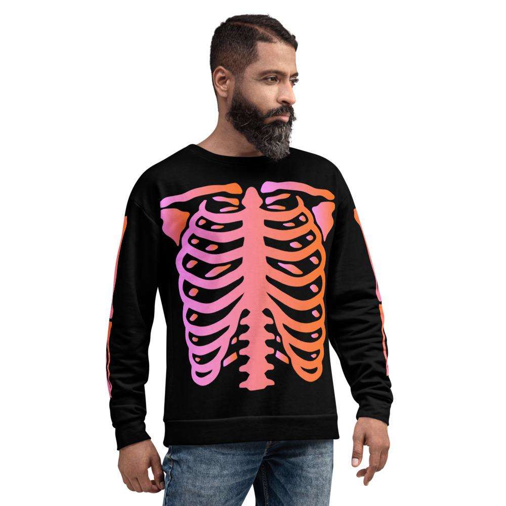 Black and Pink Skeleton Crewneck - HAYLEY ELSAESSER 