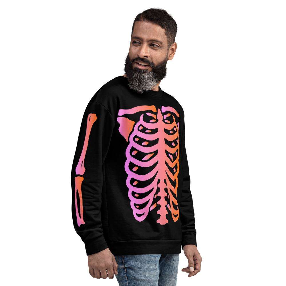 Black and Pink Skeleton Crewneck - HAYLEY ELSAESSER 