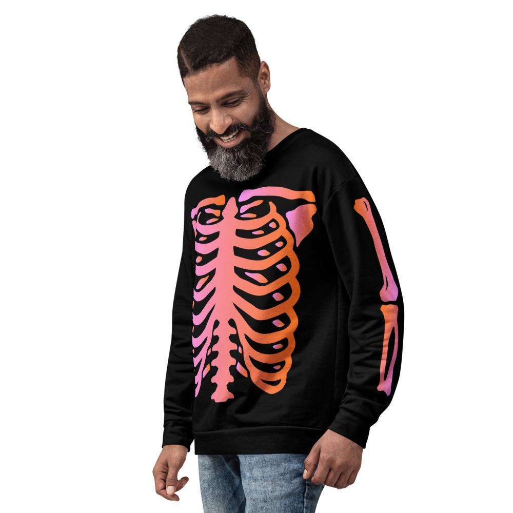 Black and Pink Skeleton Crewneck - HAYLEY ELSAESSER 