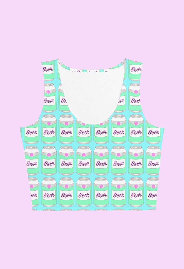 Brewski Beer Print Crop Tank - HAYLEY ELSAESSER 