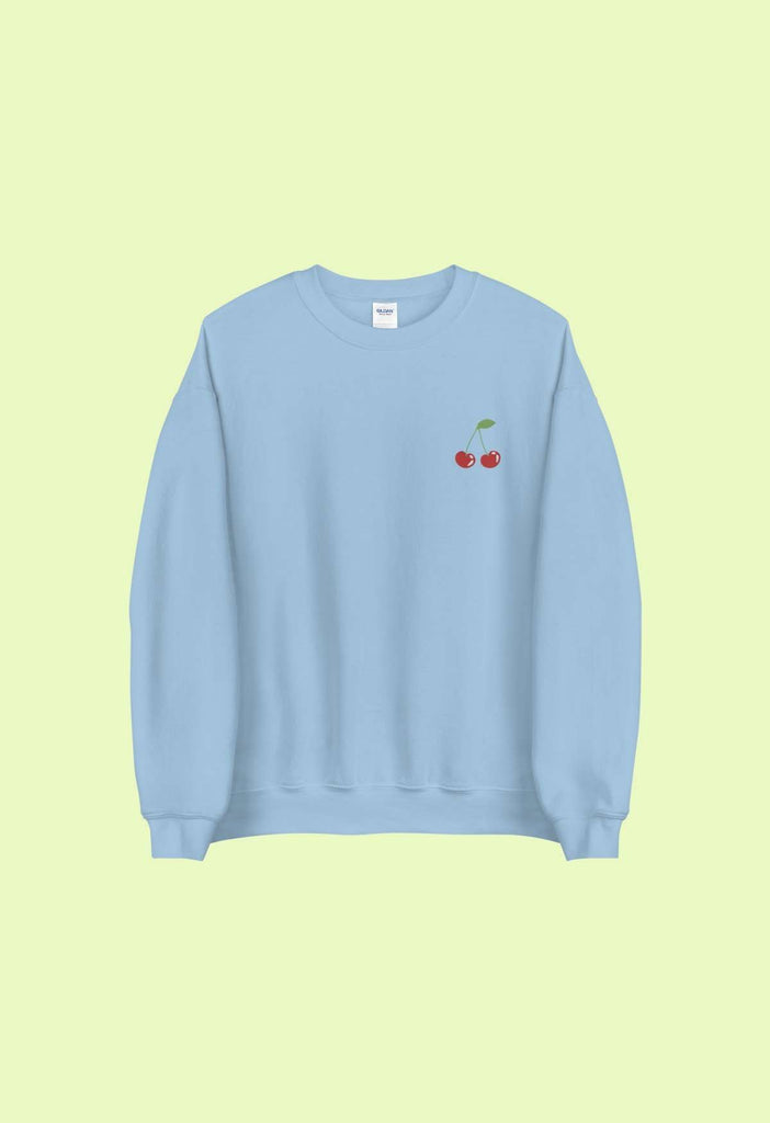 Cherry Embroidered Crewneck Sweatshirt - HAYLEY ELSAESSER 