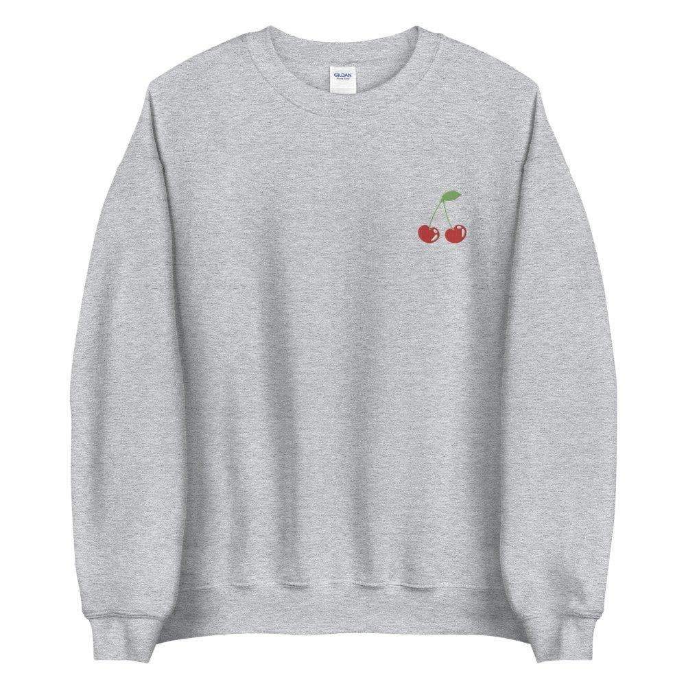 Cherry Embroidered Crewneck Sweatshirt - HAYLEY ELSAESSER 