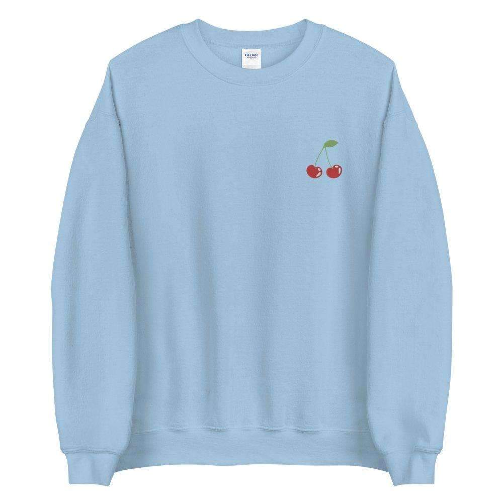 Cherry Embroidered Crewneck Sweatshirt - HAYLEY ELSAESSER 