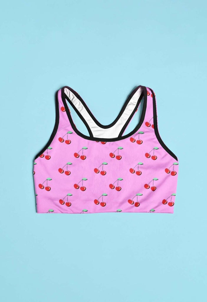 Cherry Print Sports Bra Sample - HAYLEY ELSAESSER 