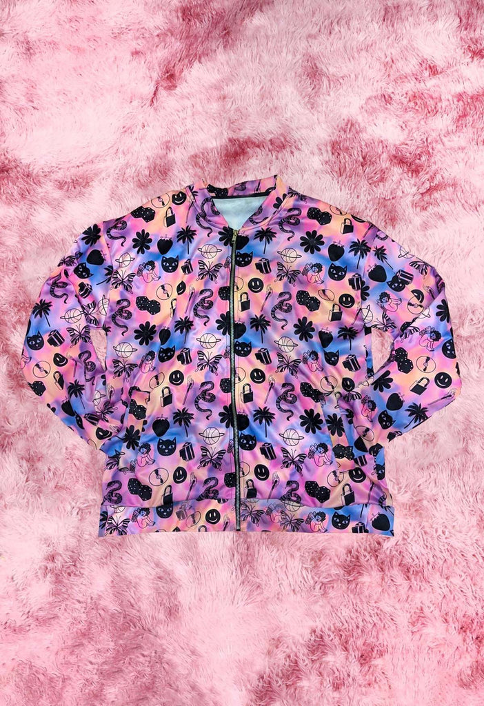 Doodle Print Lightweight Bomber - HAYLEY ELSAESSER 