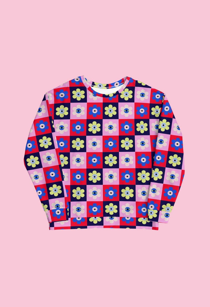 Eye Flower Print Crewneck - HAYLEY ELSAESSER 