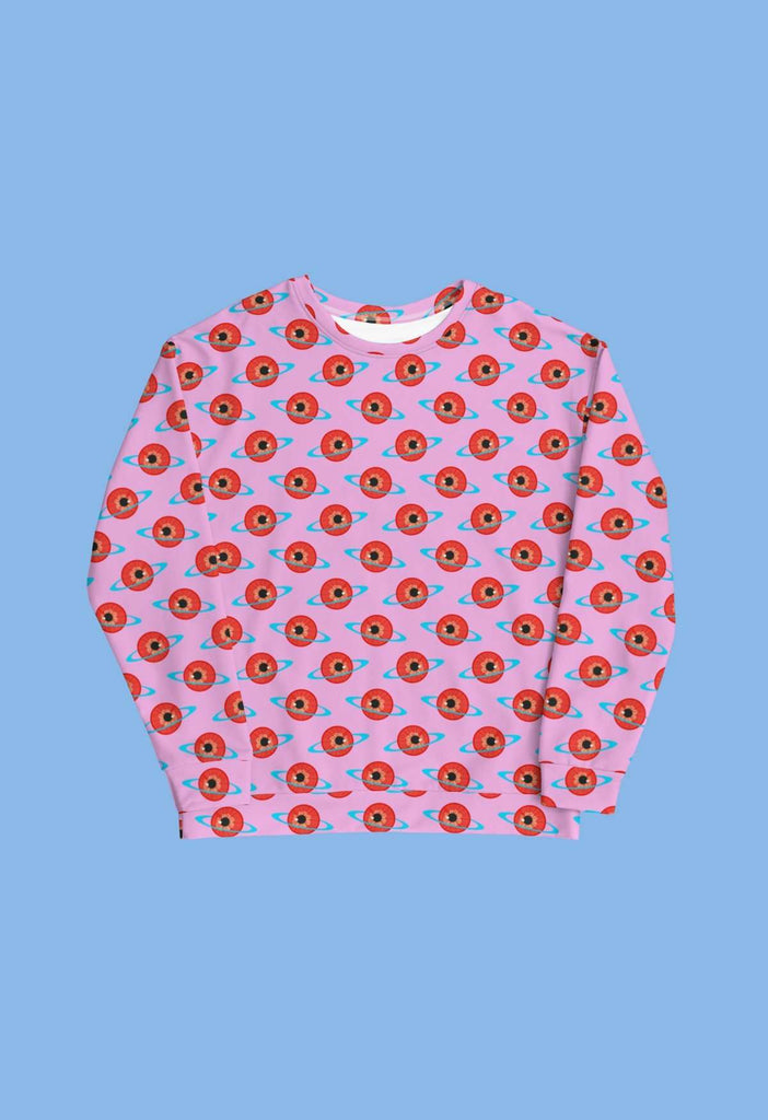 Eyeball Planet Print Crewneck - HAYLEY ELSAESSER 