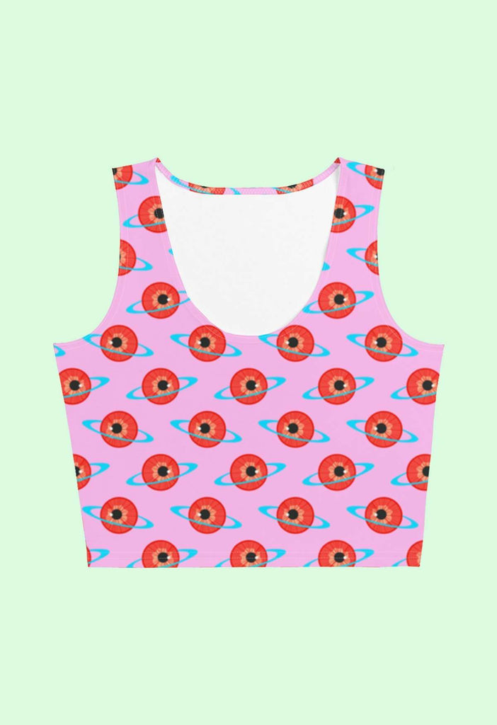 Eyeball Planet Print Crop Tank - HAYLEY ELSAESSER 