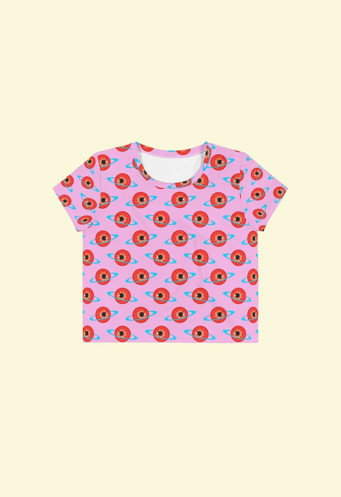 Eyeball Planet Print Cropped Tee - HAYLEY ELSAESSER 