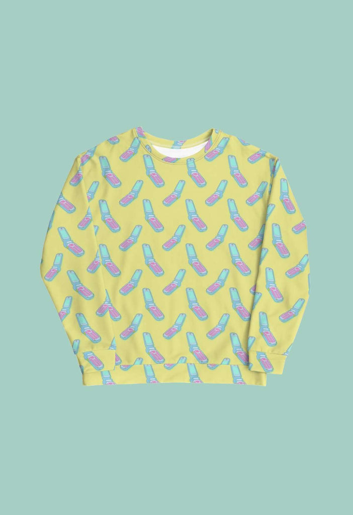 Flip Phone Print Crewneck - HAYLEY ELSAESSER 