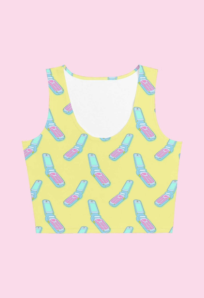 Flip Phone Print Crop Tank - HAYLEY ELSAESSER 