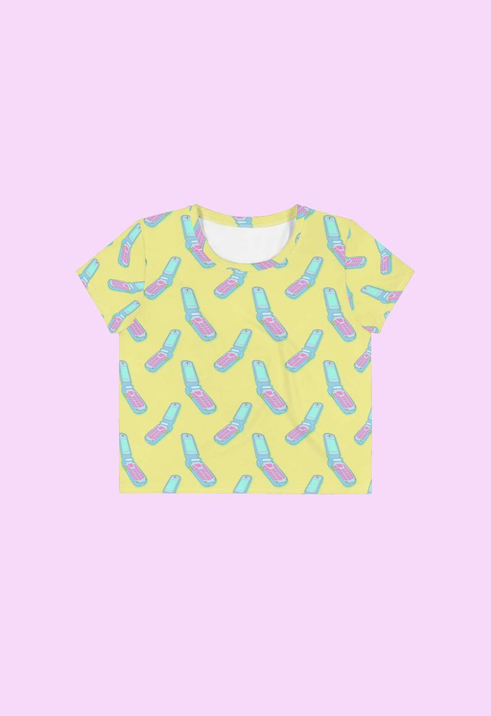 Flip Phone Print Cropped Tee - HAYLEY ELSAESSER 