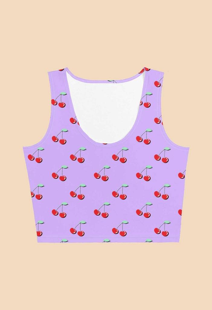 Lilac Cherry Print Crop Tank - HAYLEY ELSAESSER 