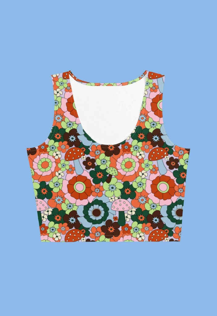 Mushroom Floral Print Crop Top - HAYLEY ELSAESSER 