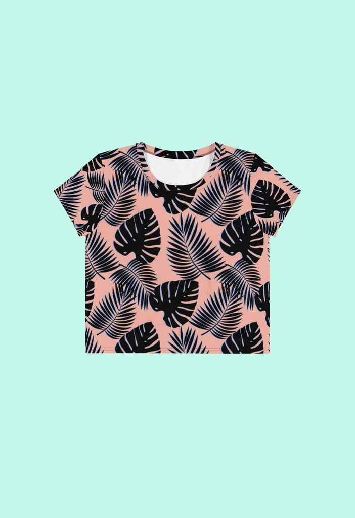 Palm Leaf Print Cropped Tee - HAYLEY ELSAESSER 