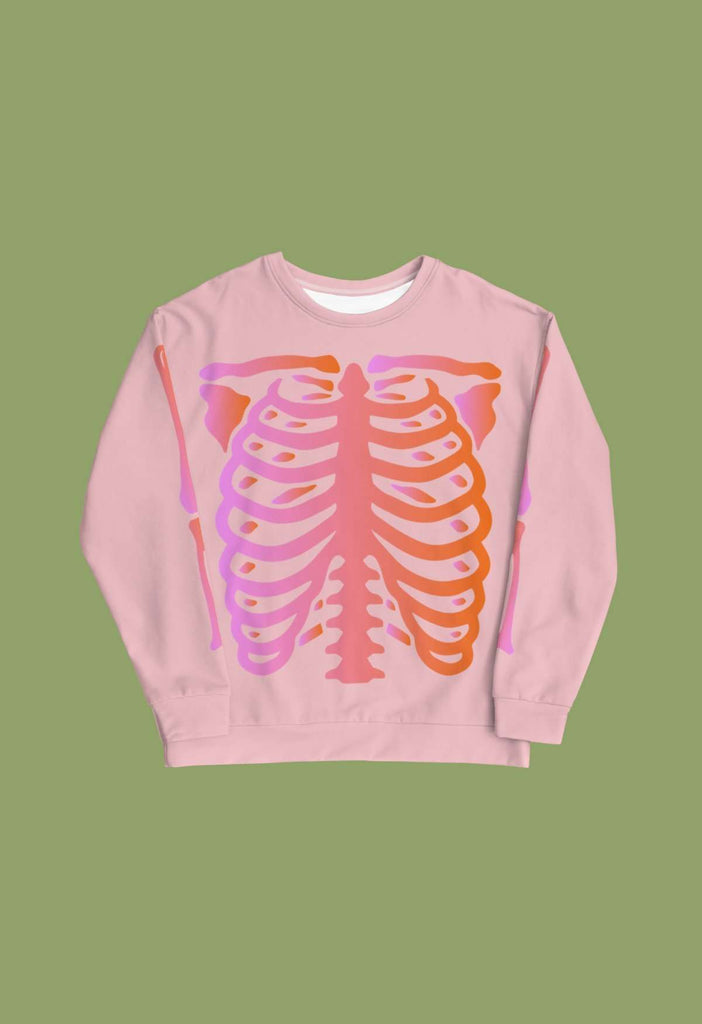 Pink Skeleton Crewneck - HAYLEY ELSAESSER 