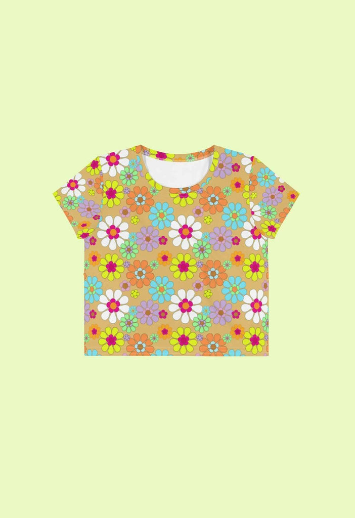 Retro Floral Print Cropped Tee - HAYLEY ELSAESSER 