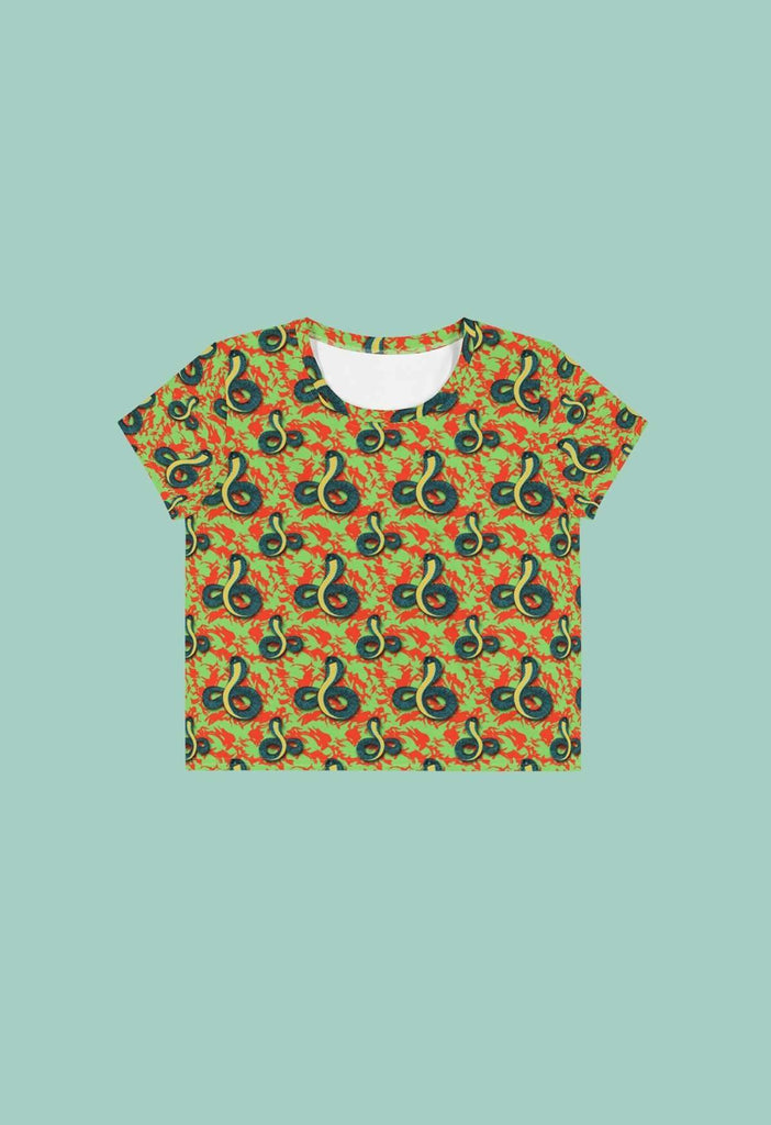 Serpentine Print Cropped Tee - HAYLEY ELSAESSER 